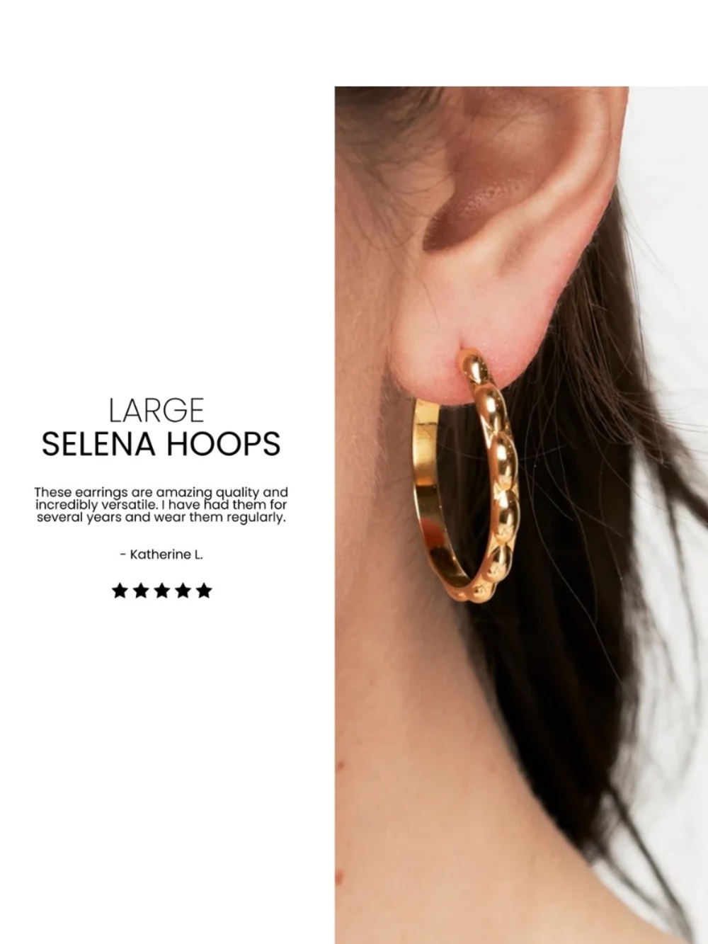 Sophie Blake Selena Hoops - Golden (Large) New with Box - Picture 5 of 6